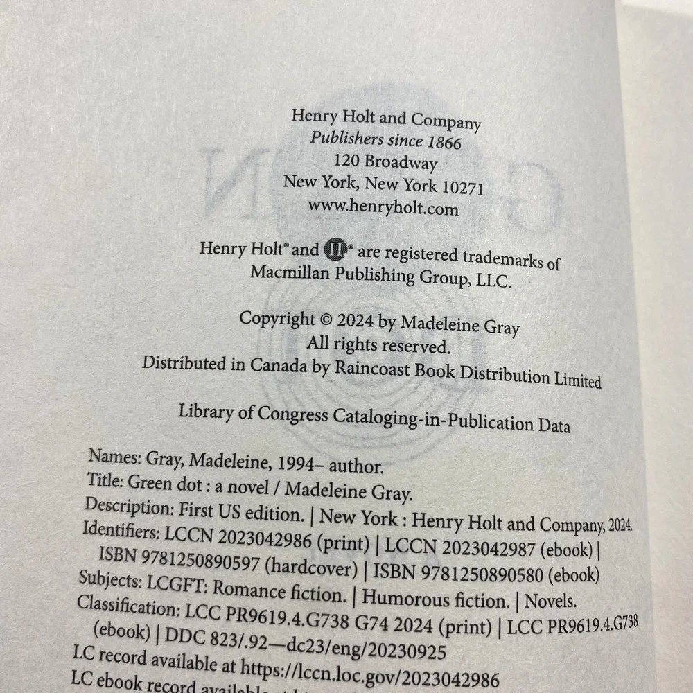 NEW Green Dot: A Novel‎ By Madeleine Gray (2024, Hardcover)